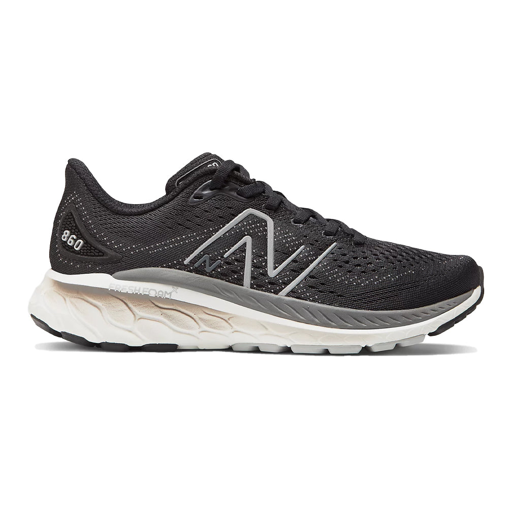 Women's New Balance Fresh Foam X 860v13, Black/Castlerock, 8.5 2E Extra Wide