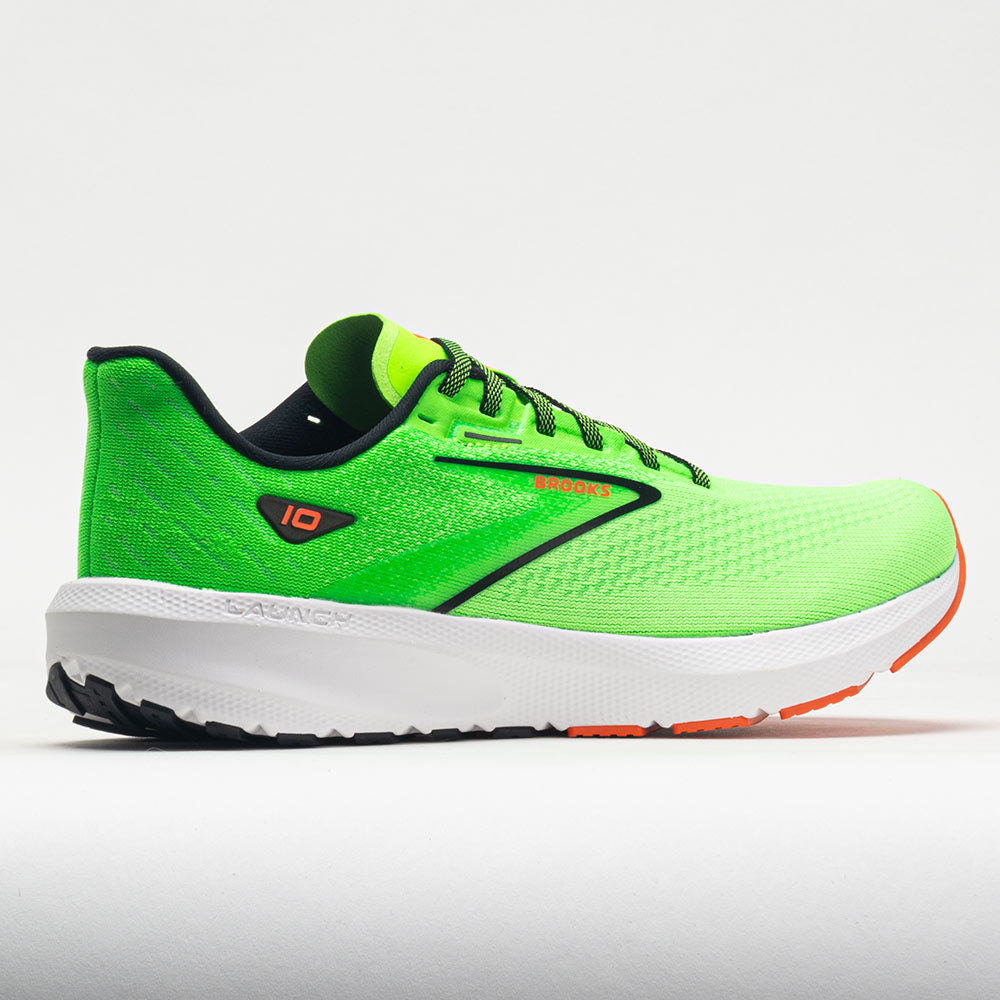 Brooks Launch 10 Men's Green Gecko/Red Orange/White