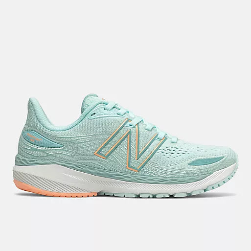 Women's New Balance Fresh Foam X 860v12, Pale Blue Chill/Light Mango, 7 B Medium