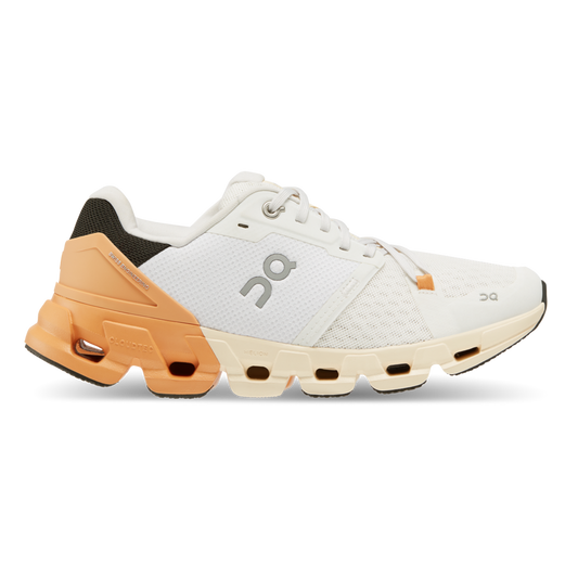 Women's On Cloudflyer 4, White/Copper, 7 B Medium