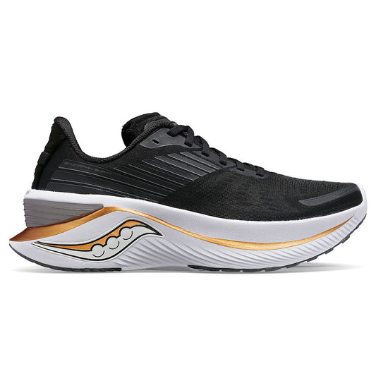 Women's Saucony Endorphin Shift 3, Black/Goldstrck, 7.5 B Medium