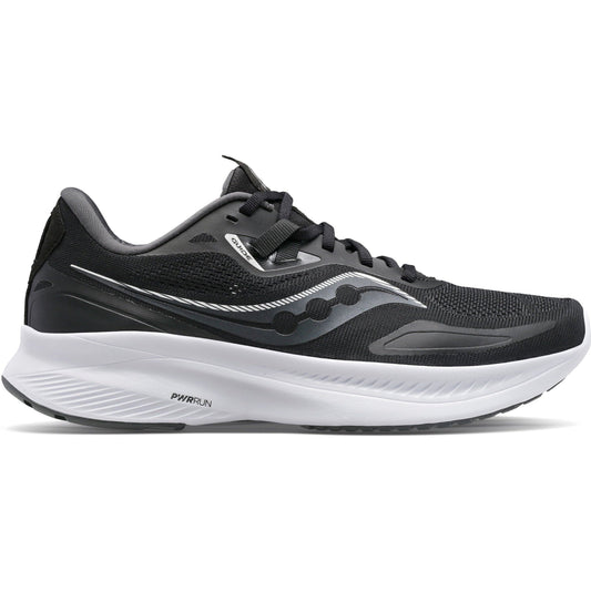 Women's Saucony Guide 15, Black/White, 7.5 D Wide