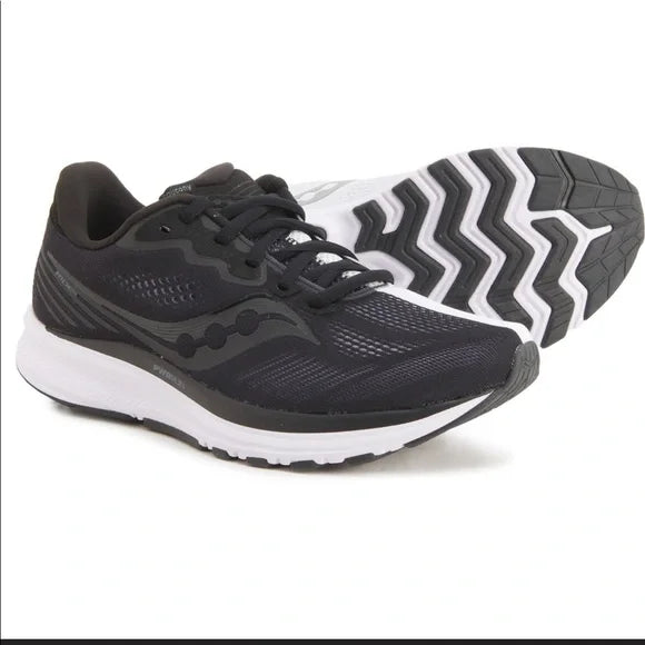 Women's Saucony Ride 14, Black/White, 8.5 B Medium
